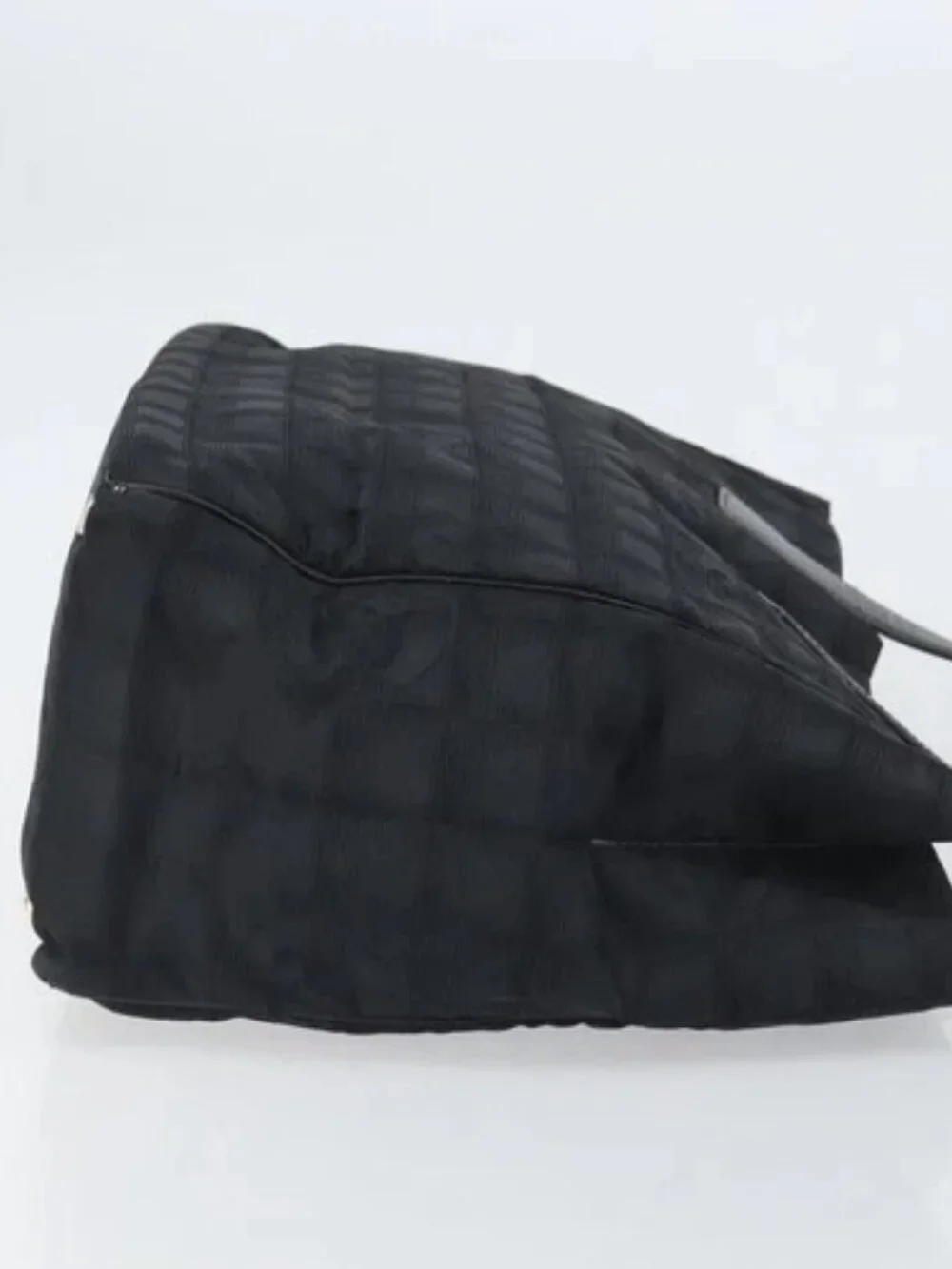 CHANEL New Travel line Hand Bag Black Gold CC Auth 164762